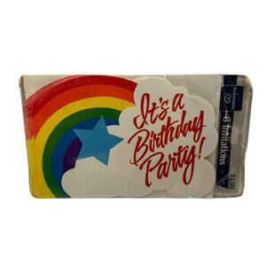 Vintage NEW HALLMARK Ambassador Rainbow Cloud Party Invitations 8-pack USA